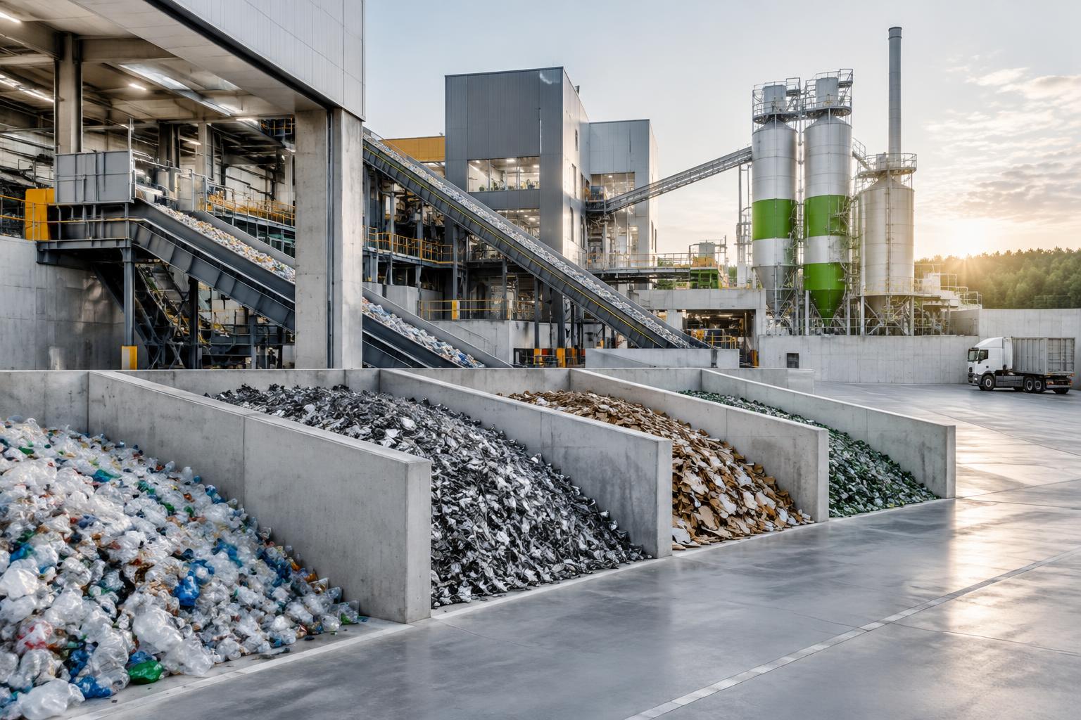 Moderne Anlage für Abfallwirtschaft und intelligentes Materialmanagement
